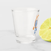 Minimalistische citroenlijnkunst - moderne citrusv shot glas (Links)