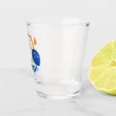 Minimalistische citroenlijnkunst - moderne citrusv shot glas (Rechts)