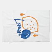 Minimalistische citroenlijnkunst - moderne citrusv theedoek (Horizontaal)