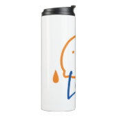 Minimalistische citroenlijnkunst - moderne citrusv thermosbeker (Gedraaid links)