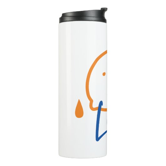 Minimalistische citroenlijnkunst - moderne citrusv thermosbeker (Gedraaid links)