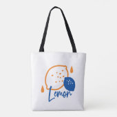 Minimalistische citroenlijnkunst - moderne citrusv tote bag (Achterkant)