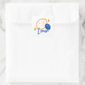 Minimalistische citroenlijnkunst - moderne citrusv vierkante sticker (Tas)