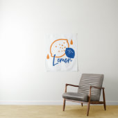 Minimalistische citroenlijnkunst - moderne citrusv wandkleed (In situ)