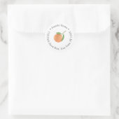 Minimalistische citrus sinaasappels houtskool reto ronde sticker (Tas)