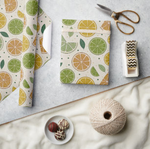 Minimalistische Citrus Slice Cadeauverpakking Cadeaupapier