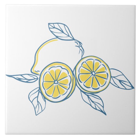 Minimalistische citrus tegeltje (Voorkant)