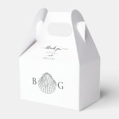 Minimalistische Clam Seashell Monogram Bruiloft Bedankdoosjes (Voorkant Zijde)