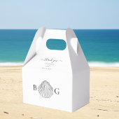Minimalistische Clam Seashell Monogram Bruiloft Bedankdoosjes