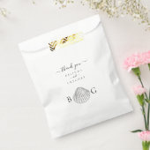 Minimalistische Clam Seashell Monogram Bruiloft Fa Bedankzakje (Gezegeld)