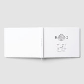 Minimalistische Clam Seashell Monogram Bruiloft Gastenboek (Volledig)
