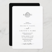 Minimalistische Clam Seashell Monogram Bruiloft