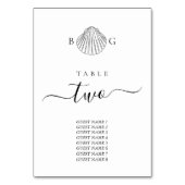 Minimalistische Clam Seashell Monogram Bruiloft Kaart (Voorkant)