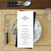 Minimalistische Clam Seashell Monogram Bruiloft Menu