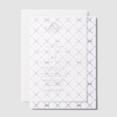 Minimalistische Clam Seashell Monogram Bruiloft Vellum Uitnodigingen (Offset (Uitnodiging))
