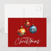 Minimalistische Classic Bauble Christmas Red Blank Briefkaart (Voorkant / Achterkant)