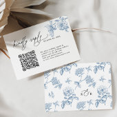 Minimalistische Classic Blue QR code bruiloft RSVP Kaartje