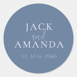 Minimalistische Classic Blue Wedding label & stick