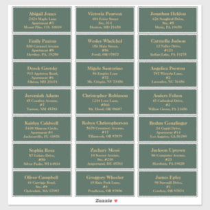 Minimalistische Classic Christmas Green Guest Addr Sticker