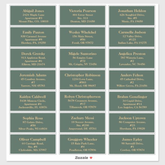 Minimalistische Classic Christmas Green Guest Addr Sticker (Vel)