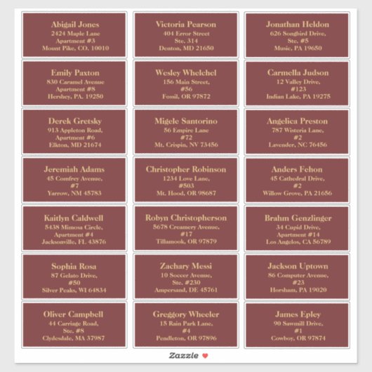 Minimalistische Classic Christmas Red Guest Adres Sticker (Vel)