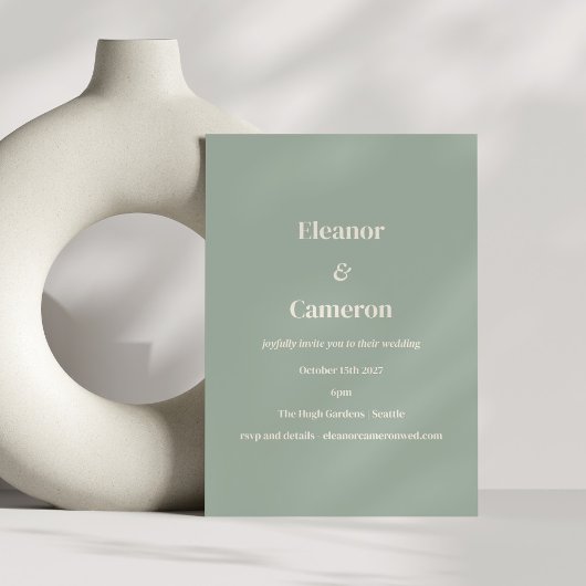 Minimalistische Classic Dusty Sage Green Casual br Kaart