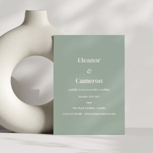 Minimalistische Classic Dusty Sage Green Casual br Kaart