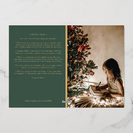 Minimalistische Classic Feestdagen Groene Foto en (Achterkant)