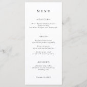 Minimalistische Classic Font Wedding Menu Kaart (Voorkant)