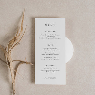 Minimalistische Classic Font Wedding Menu Kaart