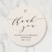 Minimalistische Classic Ivory Cream Vrijgezellenfe Bedankjes Labels (Voorkant)