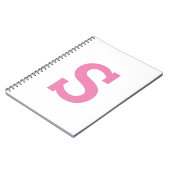 Minimalistische Classic Modern Roze Initiaal Lette Notitieboek (Linkerzijde)