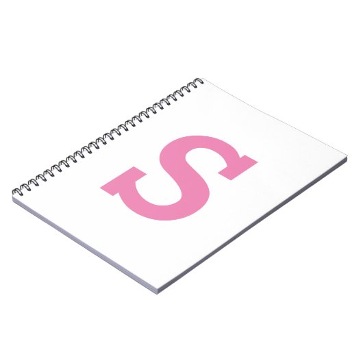 Minimalistische Classic Modern Roze Initiaal Lette Notitieboek (Linkerzijde)