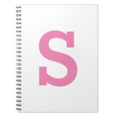 Minimalistische Classic Modern Roze Initiaal Lette Notitieboek (Voorkant)