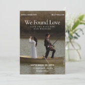 Minimalistische Classic Romance foto roman bruilof Save The Date (Staand voorkant)