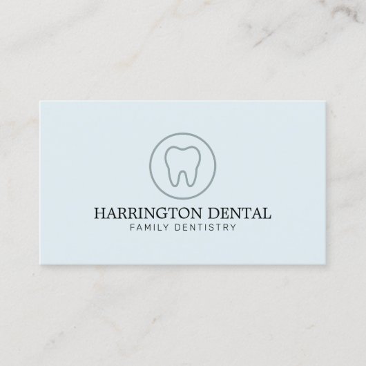 Minimalistische Classic Tand Tandarts Logo Mint Bl Visitekaartje (Voorkant)