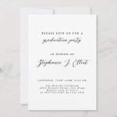 Minimalistische Classy 1-foto-Afstuderen aankondig Kaart (Achterkant)