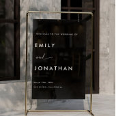 Minimalistische Classy Black Wedding Welkom Acryl Bord