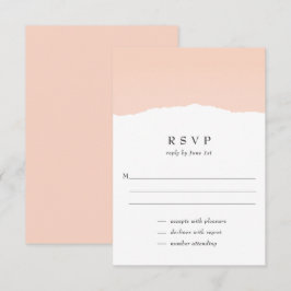 Minimalistische Classy Blush Wedding RSVP Kaart