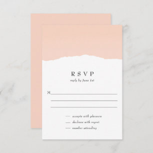Minimalistische Classy Blush Wedding RSVP Kaart