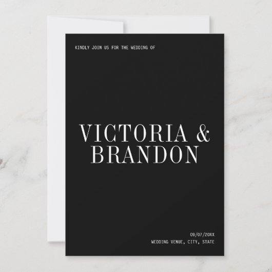 Minimalistische Classy Chic Typografie Moderne bru Kaart (Voorkant)