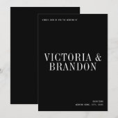 Minimalistische Classy Chic Typografie Moderne bru Kaart (Voorkant / Achterkant)