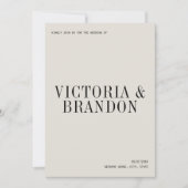 Minimalistische Classy Chic Typografie Moderne bru Kaart (Voorkant)