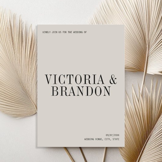 Minimalistische Classy Chic Typografie Moderne bru Kaart