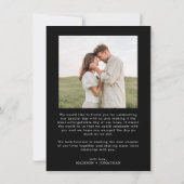 Minimalistische Classy Eenvoudig Zwart 2 foto brui Bedankkaart (Achterkant)