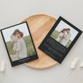 Minimalistische Classy Eenvoudig Zwart 2 foto brui Bedankkaart