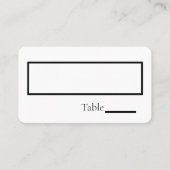 Minimalistische Classy Eenvoudige Gepersonaliseerd Plaatskaartje (Voorkant)