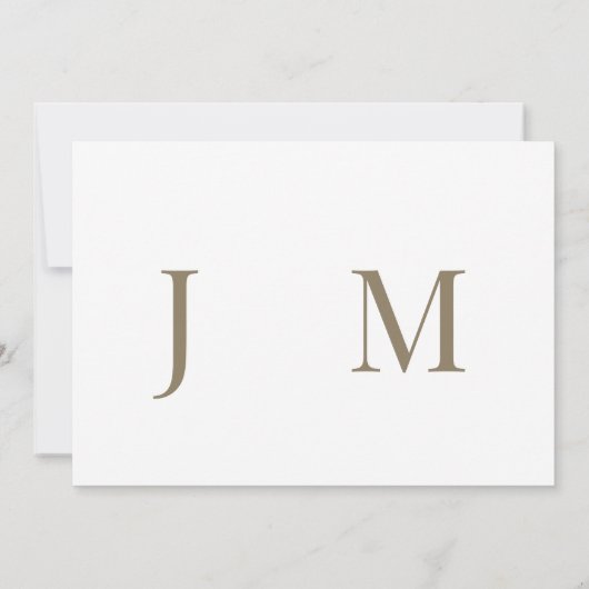 Minimalistische Classy White en Gold Wedding Save  Kaart (Achterkant)