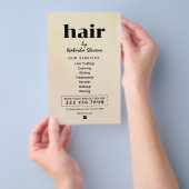 Minimalistische clean boho stijl kapsalon flyer (Hand)