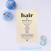 Minimalistische clean boho stijl kapsalon flyer (Enkel)
